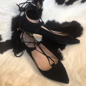 Topshop lace up ballet flats